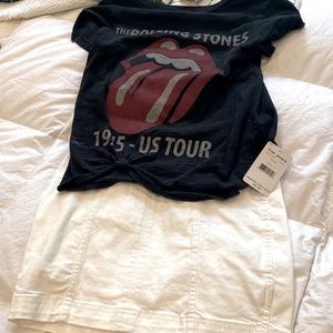 NWT Free People White denim skirt